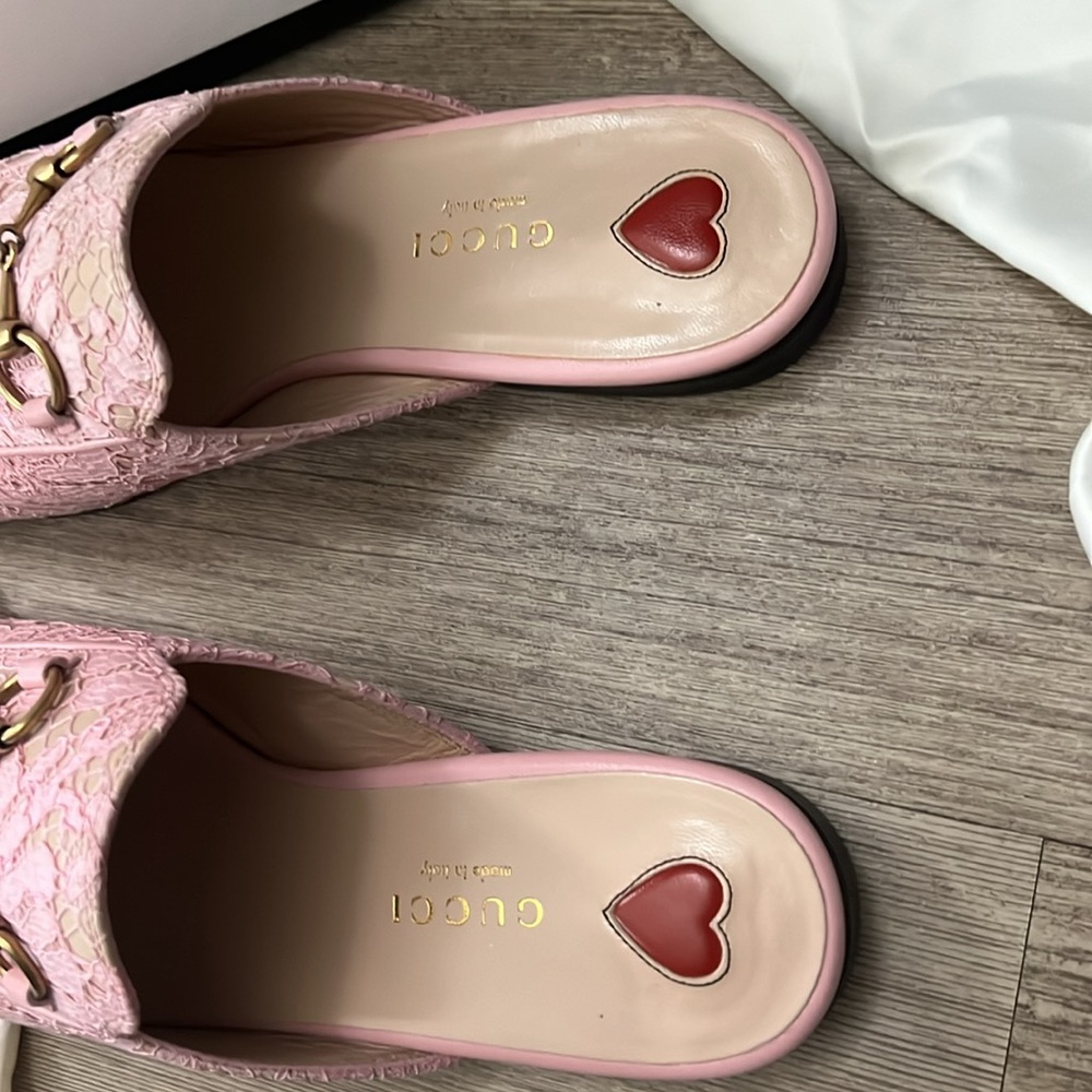 Brand new Gucci pink lace princetown slide 36.5 - Picture 2 of 8